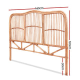 Darrahopens Furniture > Bedroom > Headboards Artiss Bed Headboard Double Bedhead Rattan - NERO Pine