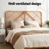 Darrahopens Furniture > Bedroom > Headboards Artiss Bed Headboard Queen Bedhead Rattan - FRED Pine