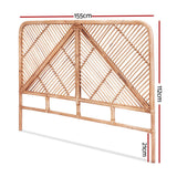 Darrahopens Furniture > Bedroom > Headboards Artiss Bed Headboard Queen Bedhead Rattan - FRED Pine