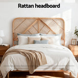 Darrahopens Furniture > Bedroom > Headboards Artiss Bed Headboard Queen Bedhead Rattan - FRED Pine