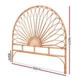 Darrahopens Furniture > Bedroom > Headboards Artiss Bed Headboard Queen Bedhead Rattan - MARI Pine