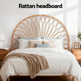Darrahopens Furniture > Bedroom > Headboards Artiss Bed Headboard Queen Bedhead Rattan - MARI Pine