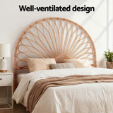 Darrahopens Furniture > Bedroom > Headboards Artiss Bed Headboard Queen Bedhead Rattan - MARI Pine