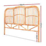 Darrahopens Furniture > Bedroom > Headboards Artiss Bed Headboard Queen Bedhead Rattan - NERO Pine