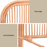 Darrahopens Furniture > Bedroom > Headboards Artiss Bed Headboard Queen Bedhead Rattan - NERO Pine