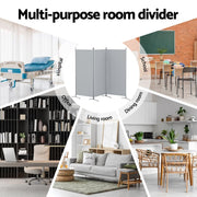 Darrahopens Furniture > Bedroom > Room Dividers Artiss 3 Panel Room Divider Set of 2 Folding Privacy Screen Fabric Room Separator Partition Grey In Australia - Darrahopens