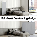 Darrahopens Furniture > Bedroom > Room Dividers Artiss 3 Panel Room Divider Set of 2 Folding Privacy Screen Fabric Room Separator Partition Grey In Australia - Darrahopens