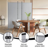 Darrahopens Furniture > Bedroom > Room Dividers Artiss 3 Panel Room Divider Set of 2 Folding Privacy Screen Fabric Room Separator Partition Grey In Australia - Darrahopens