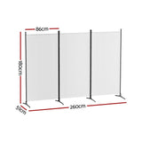 Darrahopens Furniture > Bedroom > Room Dividers Artiss 3 Panel Room Divider Set of 2 Folding Privacy Screen Fabric Room Separator Partition White In Australia - Darrahopens