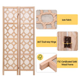 Darrahopens Furniture > Bedroom > Room Dividers Artiss 4 Panel Room Divider Folding Privacy Screen Wooden Partition Geometric Freestanding Separator Natural 170cm In Australia - Darrahopens