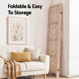 Darrahopens Furniture > Bedroom > Room Dividers Artiss 4 Panel Room Divider Folding Privacy Screen Wooden Partition Geometric Freestanding Separator Natural 170cm In Australia - Darrahopens