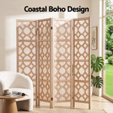 Darrahopens Furniture > Bedroom > Room Dividers Artiss 4 Panel Room Divider Folding Privacy Screen Wooden Partition Geometric Freestanding Separator Natural 170cm In Australia - Darrahopens