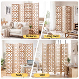 Darrahopens Furniture > Bedroom > Room Dividers Artiss 4 Panel Room Divider Folding Privacy Screen Wooden Partition Geometric Freestanding Separator Natural 170cm In Australia - Darrahopens