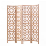 Darrahopens Furniture > Bedroom > Room Dividers Artiss 4 Panel Room Divider Folding Privacy Screen Wooden Partition Geometric Freestanding Separator Natural 170cm In Australia - Darrahopens
