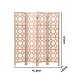 Darrahopens Furniture > Bedroom > Room Dividers Artiss 4 Panel Room Divider Folding Privacy Screen Wooden Partition Geometric Freestanding Separator Natural 170cm In Australia - Darrahopens