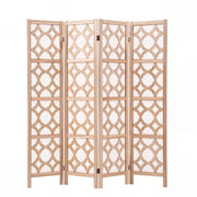 Darrahopens Furniture > Bedroom > Room Dividers Artiss 4 Panel Room Divider Folding Privacy Screen Wooden Partition Geometric Freestanding Separator Natural 170cm In Australia - Darrahopens