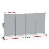 Darrahopens Furniture > Bedroom > Room Dividers Artiss 4 Panel Room Divider Screen 345x180cm Fabric Grey