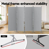 Darrahopens Furniture > Bedroom > Room Dividers Artiss 4 Panel Room Divider Screen 345x180cm Fabric Grey
