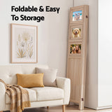 Darrahopens Furniture > Bedroom > Room Dividers Artiss Room Divider 4 Panel Folding Privacy Screen Partition Rotatable Photo Frame Picture Collage Display Solid Wood Natural In Australia - Darrahopens