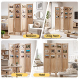 Darrahopens Furniture > Bedroom > Room Dividers Artiss Room Divider 4 Panel Folding Privacy Screen Partition Rotatable Photo Frame Picture Collage Display Solid Wood Natural In Australia - Darrahopens
