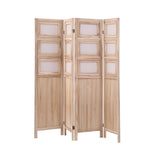 Darrahopens Furniture > Bedroom > Room Dividers Artiss Room Divider 4 Panel Folding Privacy Screen Partition Rotatable Photo Frame Picture Collage Display Solid Wood Natural In Australia - Darrahopens