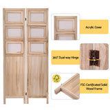 Darrahopens Furniture > Bedroom > Room Dividers Artiss Room Divider 4 Panel Folding Privacy Screen Partition Rotatable Photo Frame Picture Collage Display Solid Wood Natural In Australia - Darrahopens