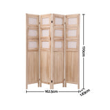 Darrahopens Furniture > Bedroom > Room Dividers Artiss Room Divider 4 Panel Folding Privacy Screen Partition Rotatable Photo Frame Picture Collage Display Solid Wood Natural In Australia - Darrahopens