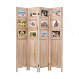 Darrahopens Furniture > Bedroom > Room Dividers Artiss Room Divider 4 Panel Folding Privacy Screen Partition Rotatable Photo Frame Picture Collage Display Solid Wood Natural In Australia - Darrahopens