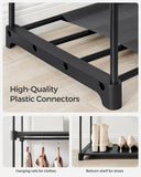 Darrahopens Furniture > Bedroom SONGMICS Portable Fabric Clothes Storage Wardrobe with 2 Clothes Rails Black
