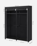 Darrahopens Furniture > Bedroom SONGMICS Portable Fabric Clothes Storage Wardrobe with 2 Clothes Rails Black