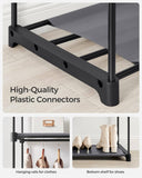 Darrahopens Furniture > Bedroom SONGMICS Portable Fabric Clothes Storage Wardrobe with 2 Clothes Rails Grey