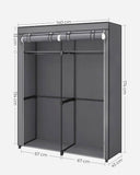 Darrahopens Furniture > Bedroom SONGMICS Portable Fabric Clothes Storage Wardrobe with 2 Clothes Rails Grey
