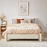 Darrahopens Furniture > Bedroom Zara Modern Boucle Fabric Bed Base - Queen