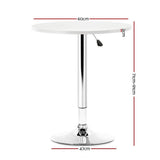 darrahopens Furniture > Dining Artiss Bar Table Kitchen Tables Swivel Round Metal White