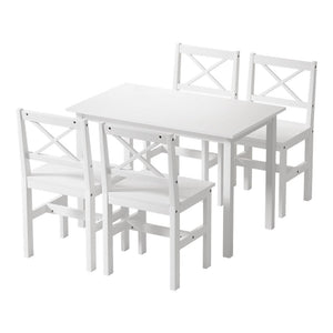 Darrahopens Furniture > Dining Artiss Dining Chairs and Table Dining Set 4 Cafe Chairs Set Of 5 4 Seater White