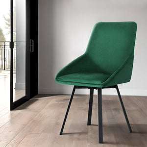 Darrahopens Furniture > Dining Artiss Dining Chairs Set Of 2 Velvet Upholstered Green Cafe Kirtchen Chairs