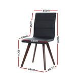 darrahopens Furniture > Dining Artiss Set of 2 Dining Chairs Retro Chair New metal Legs High Back PU Leather Black