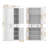 Darrahopens Furniture > Dining > Buffets & Sideboards Artiss 2x Buffet Sideboard Cabinet 6-Tier Storage Pantry Cupboard Drawer White