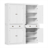 Darrahopens Furniture > Dining > Buffets & Sideboards Artiss 2x Buffet Sideboard Cabinet 6-Tier Storage Pantry Cupboard Drawer White