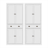 Darrahopens Furniture > Dining > Buffets & Sideboards Artiss 2x Buffet Sideboard Cabinet 6-Tier Storage Pantry Cupboard Drawer White