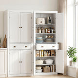 Darrahopens Furniture > Dining > Buffets & Sideboards Artiss 2x Buffet Sideboard Cabinet 6-Tier Storage Pantry Cupboard Drawer White