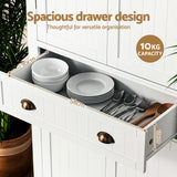 Darrahopens Furniture > Dining > Buffets & Sideboards Artiss 2x Buffet Sideboard Cabinet 6-Tier Storage Pantry Cupboard Drawer White