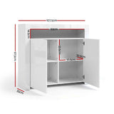 Darrahopens Furniture > Dining > Buffets & Sideboards Artiss 2x Buffet Sideboard Cabinet LED Cupboard High-Gloss Storage Pantry ARNO