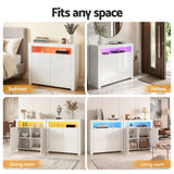 Darrahopens Furniture > Dining > Buffets & Sideboards Artiss 2x Buffet Sideboard Cabinet LED Cupboard High-Gloss Storage Pantry ARNO