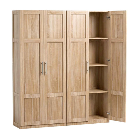 Darrahopens Furniture > Dining > Buffets & Sideboards Artiss 2x Buffet Sideboard Cabinet Pantry Hutch Kitchen Storage Organiser Pine