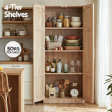 Darrahopens Furniture > Dining > Buffets & Sideboards Artiss 2x Buffet Sideboard Cabinet Pantry Hutch Kitchen Storage Organiser Pine