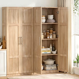 Darrahopens Furniture > Dining > Buffets & Sideboards Artiss 2x Buffet Sideboard Cabinet Pantry Hutch Kitchen Storage Organiser Pine