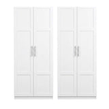 Darrahopens Furniture > Dining > Buffets & Sideboards Artiss 2x Buffet Sideboard Cabinet Pantry Hutch Kitchen Storage Organiser White