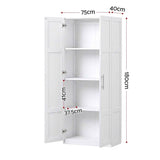 Darrahopens Furniture > Dining > Buffets & Sideboards Artiss 2x Buffet Sideboard Cabinet Pantry Hutch Kitchen Storage Organiser White