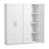 Darrahopens Furniture > Dining > Buffets & Sideboards Artiss 2x Buffet Sideboard Cabinet Pantry Hutch Kitchen Storage Organiser White